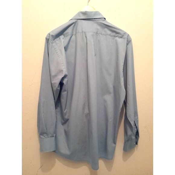 Statements Size Medium Broadcloth Career Preppy Dress Shirt Pocket Blue - Picture 2 of 4